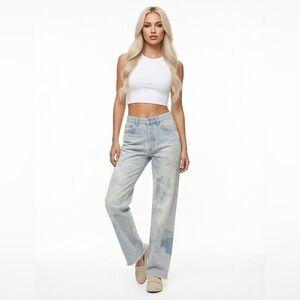 Levi’s 501 Light Wash Distressed Jeans Raw Hem Cropped 30x29